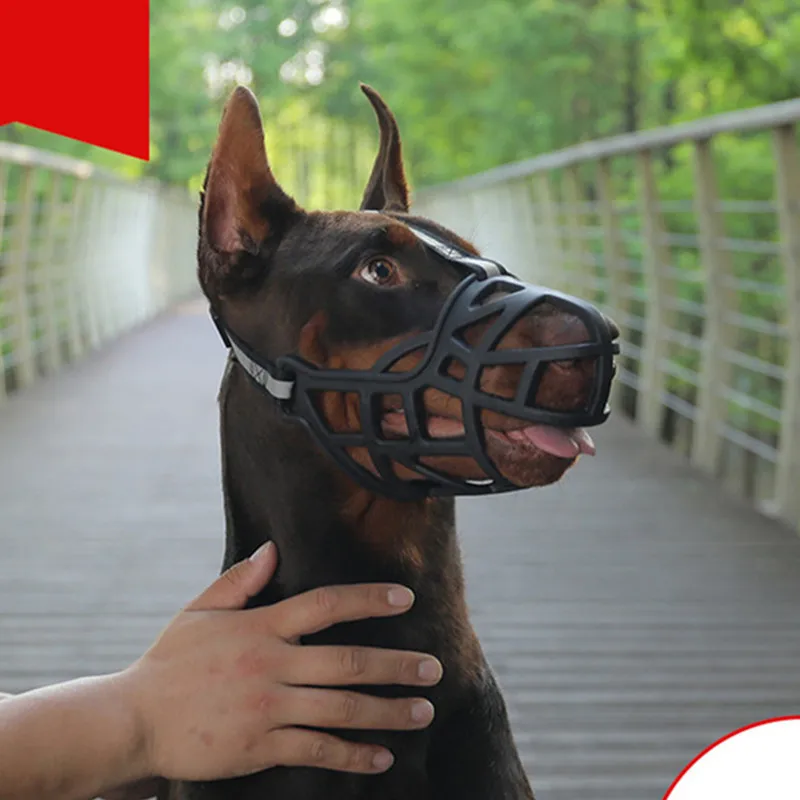 Adjustable Dog Muzzle Soft Silicone Breathable Mesh Strong Basket Small Large Dog Mouth Muzzles Pet Training Supplies