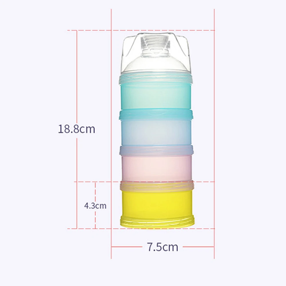 4 Grid Portable Milk Powder Box Container For Toddlers