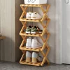 Bamboo Shoe Rack Multi Layer Simplicity Telescopic Shoe Rack No Installation Required Foldable Not Occupying Space Storage Rack 4