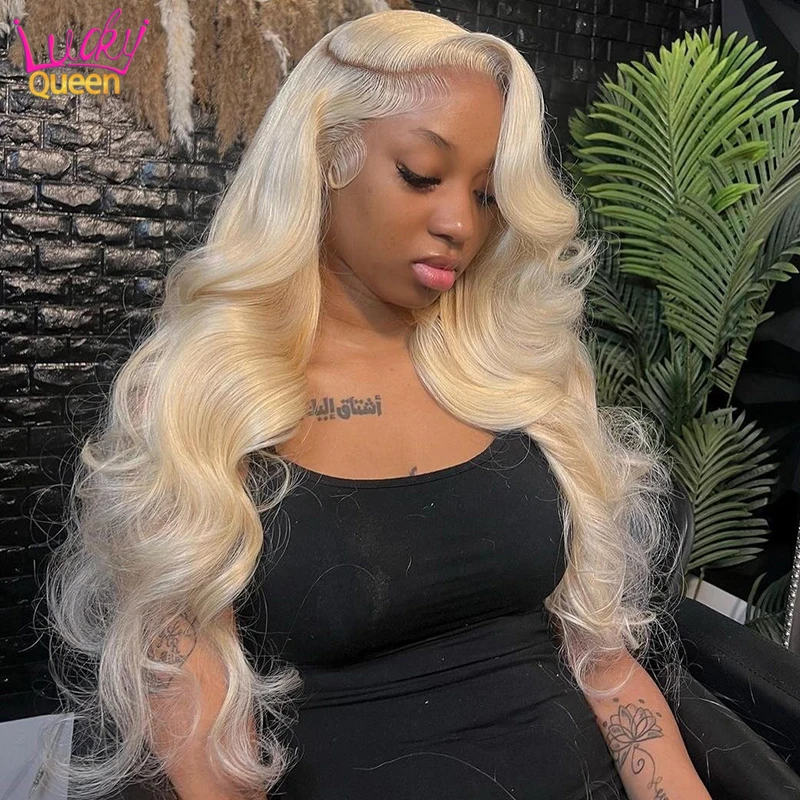 Yellow Mixed 613 Blonde Color Body Wave Human Hair Wig Highlight HD Lace Front Wig Transparent Lace 13X4 13X6 Frontal Wavy Wig