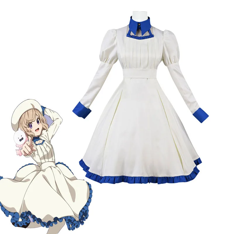 

Anime Invented Inference In Spectre Iwanaga Kotoko Dress Cosplay Costume Woman White Dress Hat Set Girls Skirt Halloween Costume