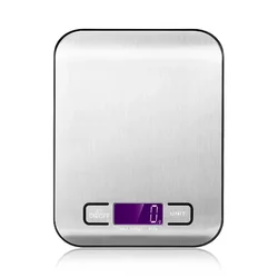 Precision Stainless Steel Digital Kitchen Scale with LCD Display for Cooking and Baking (5kg/10kg Capacity) (Charging black)