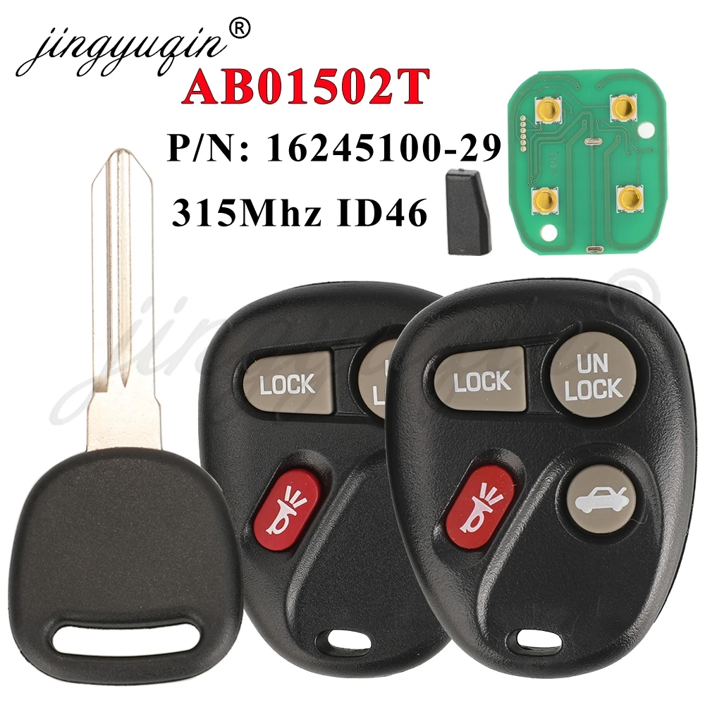 กุญแจรีโมทรถยนต์ AB01502T 315Mhz ID46 สำหรับ Buick Cadillac Chevrolet GMC Oldsmobile Pontiac ระบบเข้าออกแบบไร้กุญแจ รีโมทคอนโทรล 16245100-29