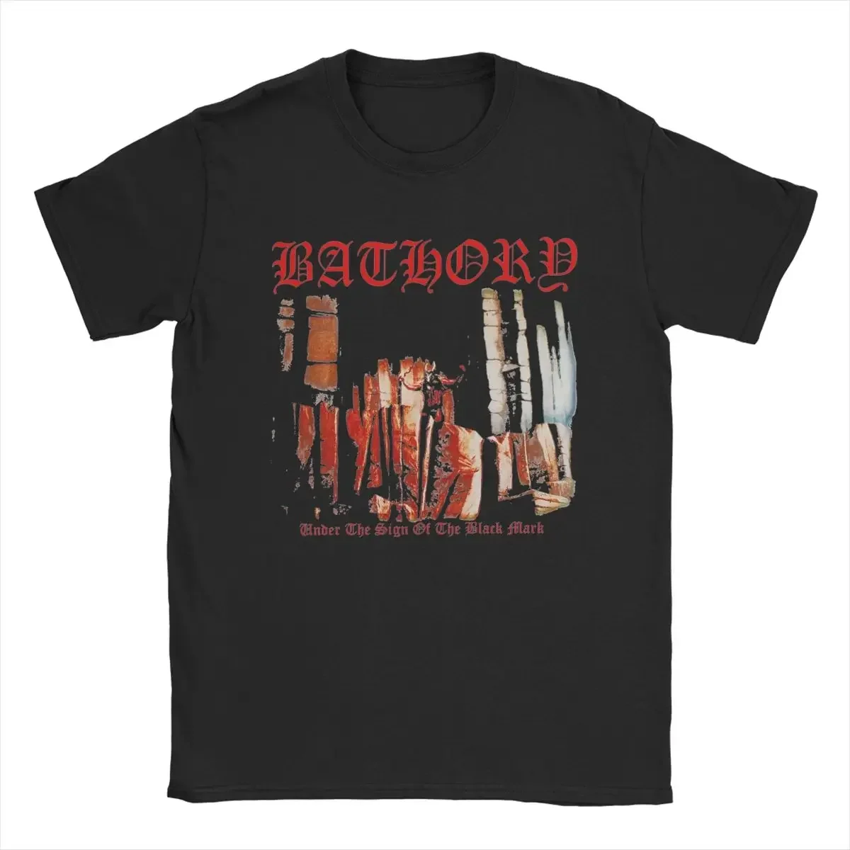 

Мужские футболки Bathory, хлопковые топы с музыкальной группой, футболка с коротким рукавом и круглым вырезом, футболки с принтом