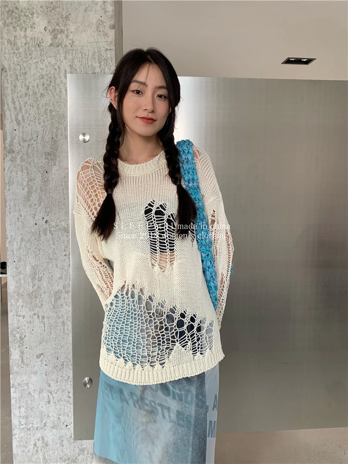 hollow knit sweater