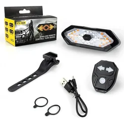 LED Bike Turn Signal & Horn - Waterproof USB Rechargeable Safety Tail Light (Black)