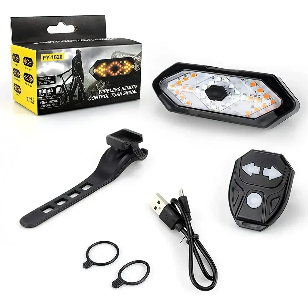 Luce di svolta per bici con clacson IP66 Lampada di coda di sicurezza a LED ricaricabile USB impermeabile per accessori per ciclismo su strada MTB