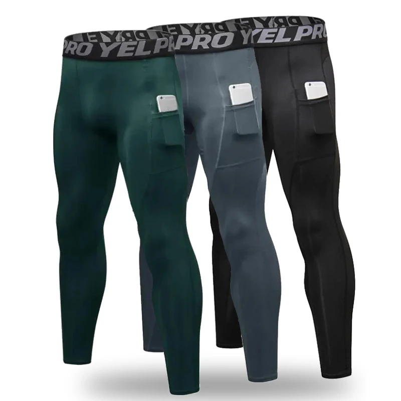 

Брюки мужские компрессионные быстросохнущие, тренировочные штаны для бодибилдинга и воркаута, леггинсы с карманами и индивидуальным логотипом