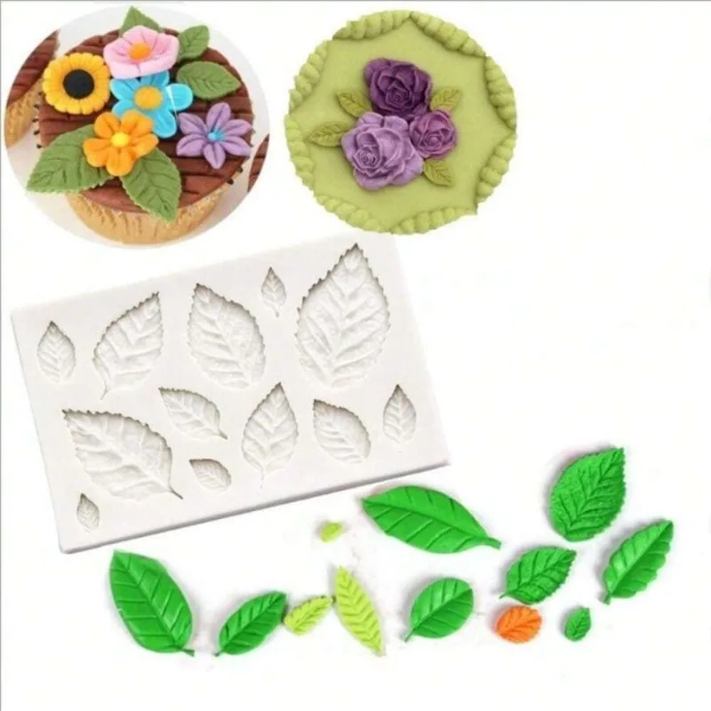 3D Leaf Silicone Mold: Versatile for Fondant Chocolate Candle Resin Arts Flexible Non-Stick Design for Baking Cake Decorating