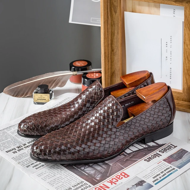 Men Shoes Autumn Modern Casual Black Patent Leather Fringe Elegant Office  Business Loafers Designer Fashion Plaid Print Handmade - AliExpress