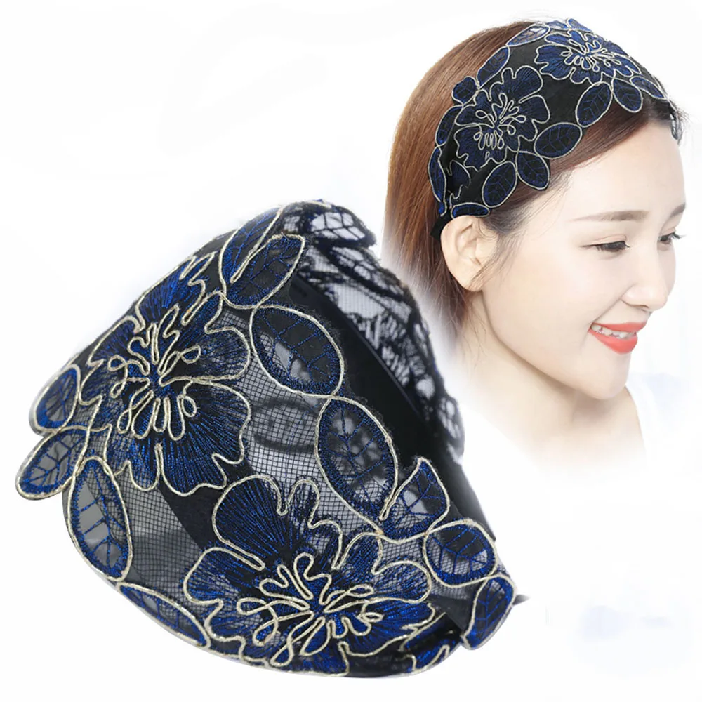 Description Picture 2 of itemVintage Summer Broadside Floral Printed Toothed Flower Hair Accessories Headband Hair Bands Head Hoop