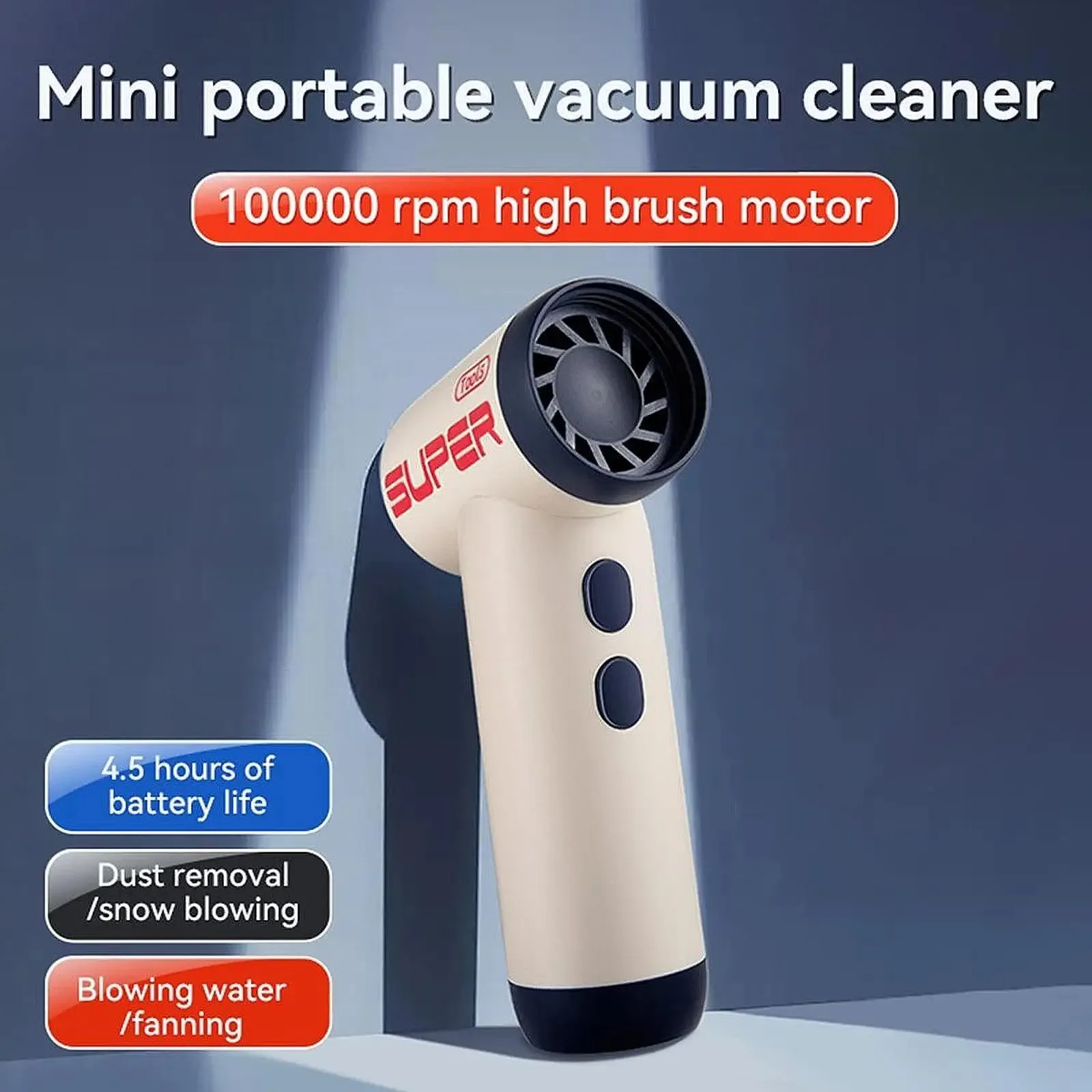 مروحة محمولة 3 في 1 لاسلكية ومجفف شعر صغير - منفاخ...