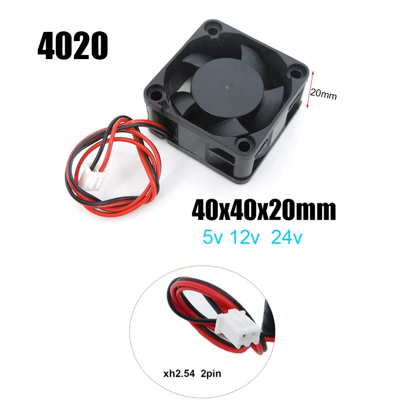 2PIN Dc 40mm Cooling 3D Printer Fan 40x40x20mm Cooler 24V 12V 5V 4020 4cm Computer Case oil Cooling Fan Heatsink cooling fan gaming cooling fan 3d printer fan
