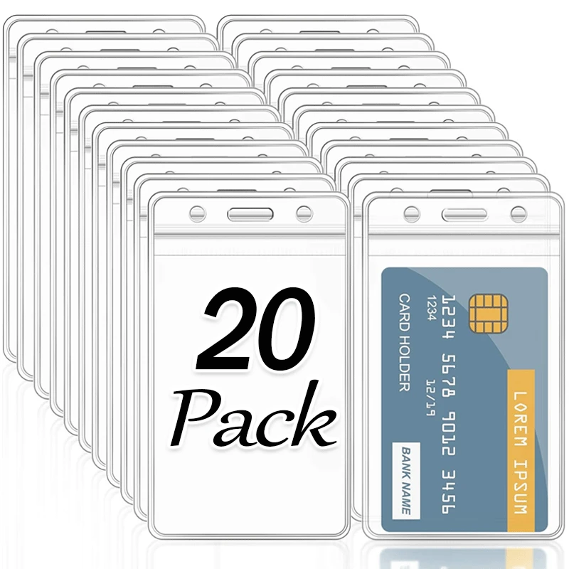 Card Holder 1/20Pcs Waterproof Transparent Plastic Protector Case Business Bus Bank Credit Card Protector ID Badge Holder