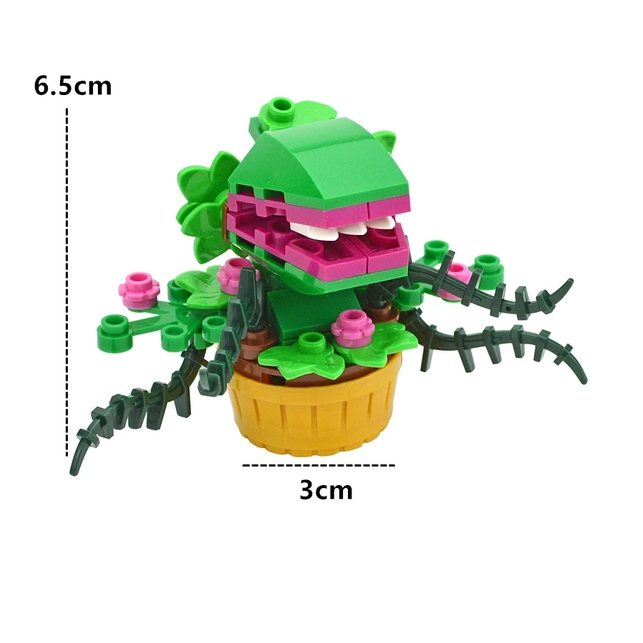 Mini Potted Green Man-Eater Plant Building Blocks Set - Unique Flower Brick Toy Gift
