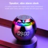 Spherical Mini Alarm Clock Bluetooth-compatible 5.0 Speaker LED Screen Desk Clocks TF Card FM Radio RGB Colorful for Party 1
