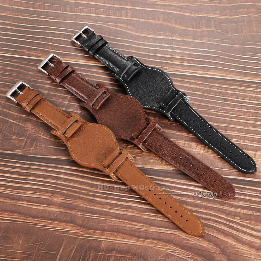 Premium Genuine Leather Watch Strap - Universal Fit for Business and Protection