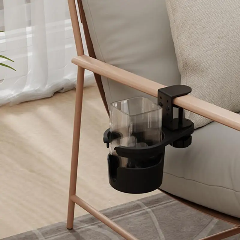 Desk Cup Holder Clamp Adjustable Anti-Spill Coffee Cup Holder 360 Degree Rotating Table Edge Clamp Anti-Fall Desk