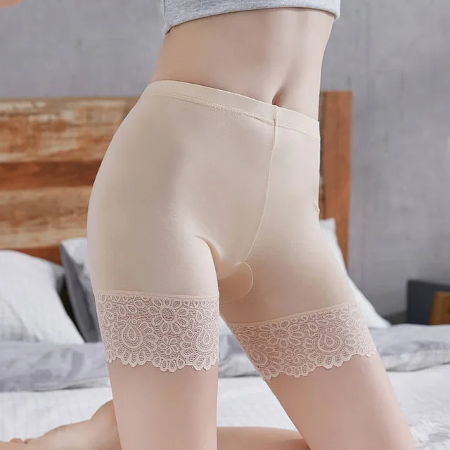 High Waist Modal Safety Pants for Women Lace Stretch Underwear Shorts - Image 3