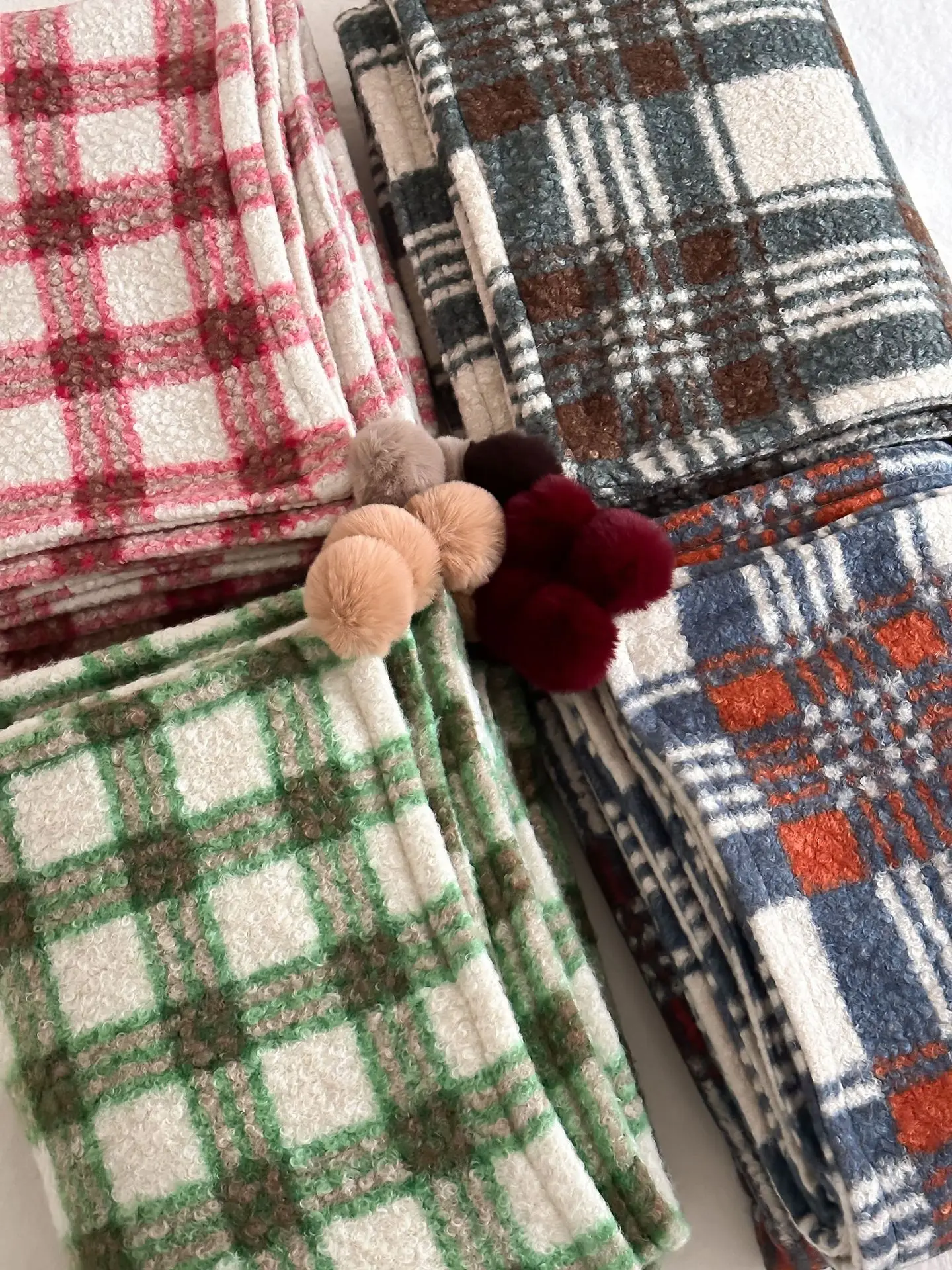 Vintage Checkerboard Flannel Blanket, Warm Fleece Blanket