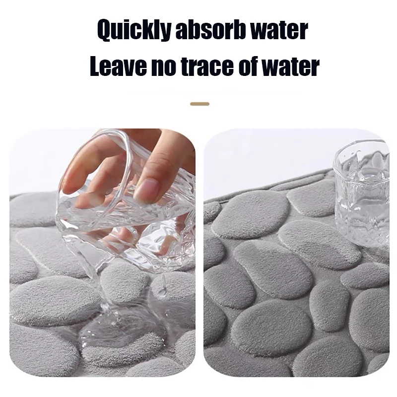 Xiaomi Non-Slip Bath Mat Cobblestone Embossed Bathroom Carpet Shower Room Doormat Memory Foam Absorbent Floor Mat Rugs for Home bath mat