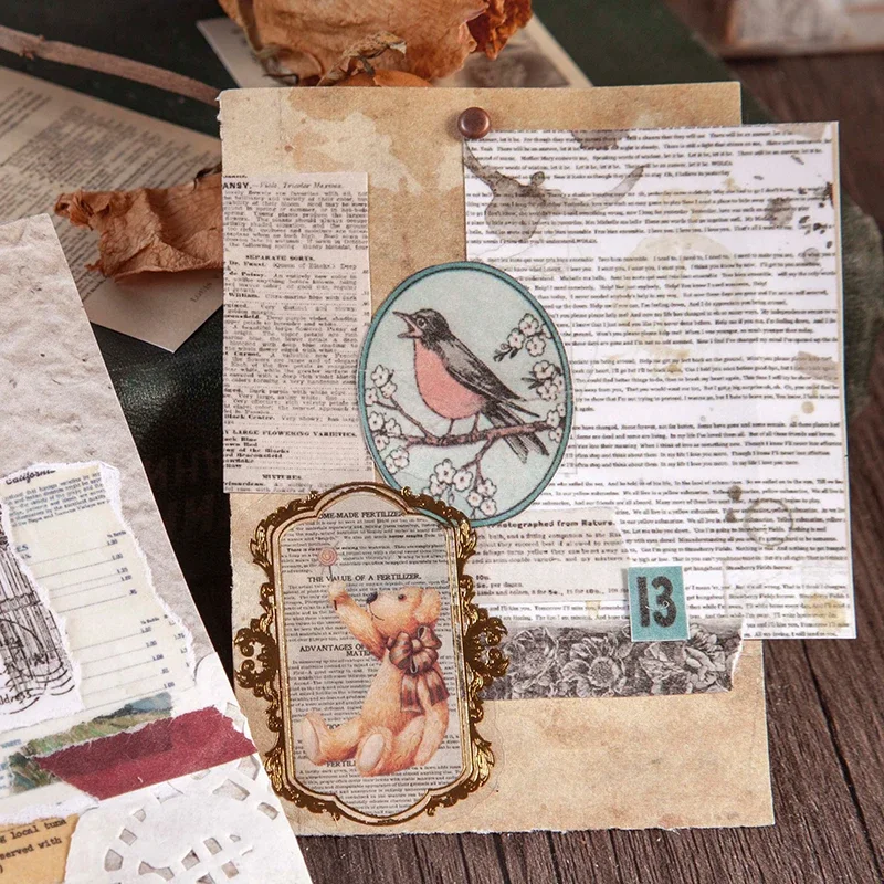 Vintage Plant Stickers Junk Journal Retro Newspaper Stamp Ticket Stickers Label 50pcs/lot DIY Diary Album Scrapbooking Material decorative stickers self adhesive stickers stationery stickers paper stickers adhesive stickers decorative labels stickers animal stickers handbook stickers packaging stickers diy scrapbooking accessories
