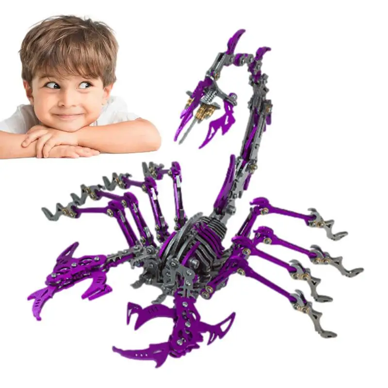 

3D Metal Puzzle Scorpion DIY Model Kit & Puzzle Toys Realistic Scorpion With Movable Joint Model Building Kits Detachable Desk