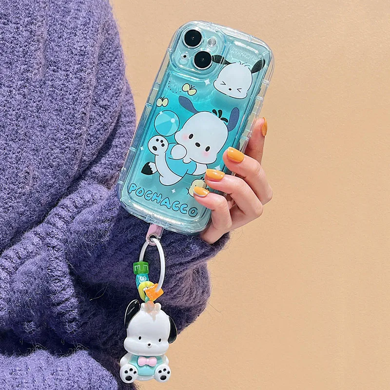 Cartoon Sanrio Hello kitty Kuromi Melody Key Dog Phone Case For iPhone 11 12 Mini 13 14 Pro Max Xs Xr X 7 8 Plus 6 6s Cover