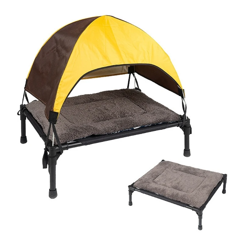 

Outdoor Raised Dog Cot Bed with Removable Canopy-Dog Tent Elevated-Dog Bed