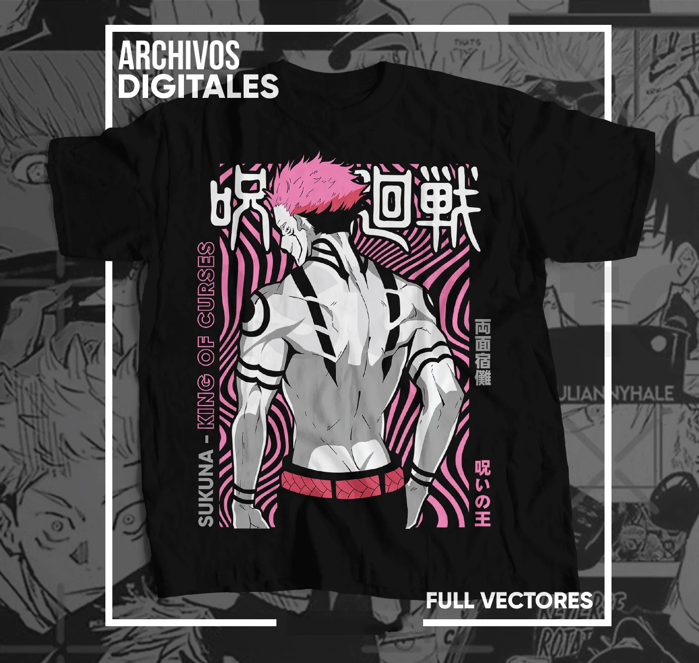 Bambini Uomo Donna Manga Giapponese Anime Jujutsu Kaisen Potente Maglietta Sukuna