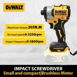 DEWALT DCF850 20V Impact Driver 205NM Brushless Motor Cordless Rechargable Screwdriver Electric Impact Drill Power Tools