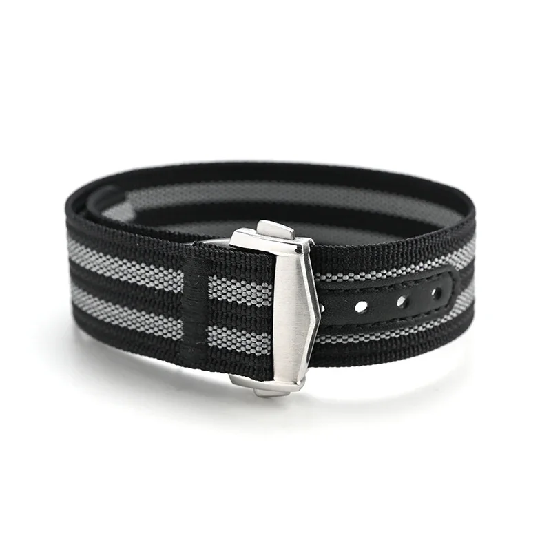 Premium Nylon Watch Strap with Waterproof Folding Buckle - 22mm Wristband Replacement