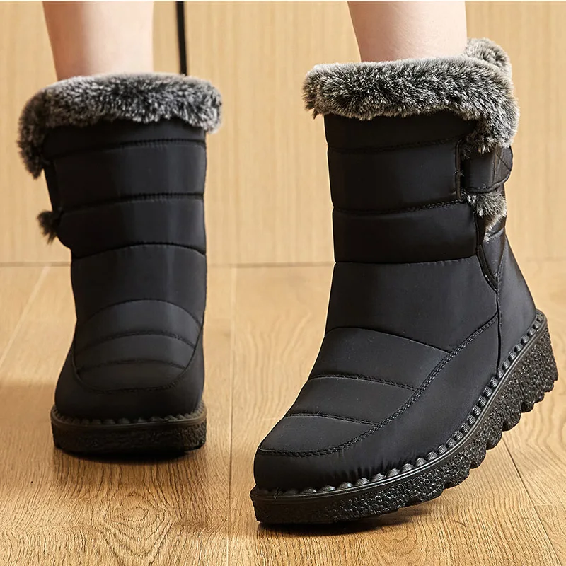 Women Boots Women Snow Boots With Heels Winter Shoes New In Luxury Designer Botte Femme Platform Winter Female platform boots,women boots