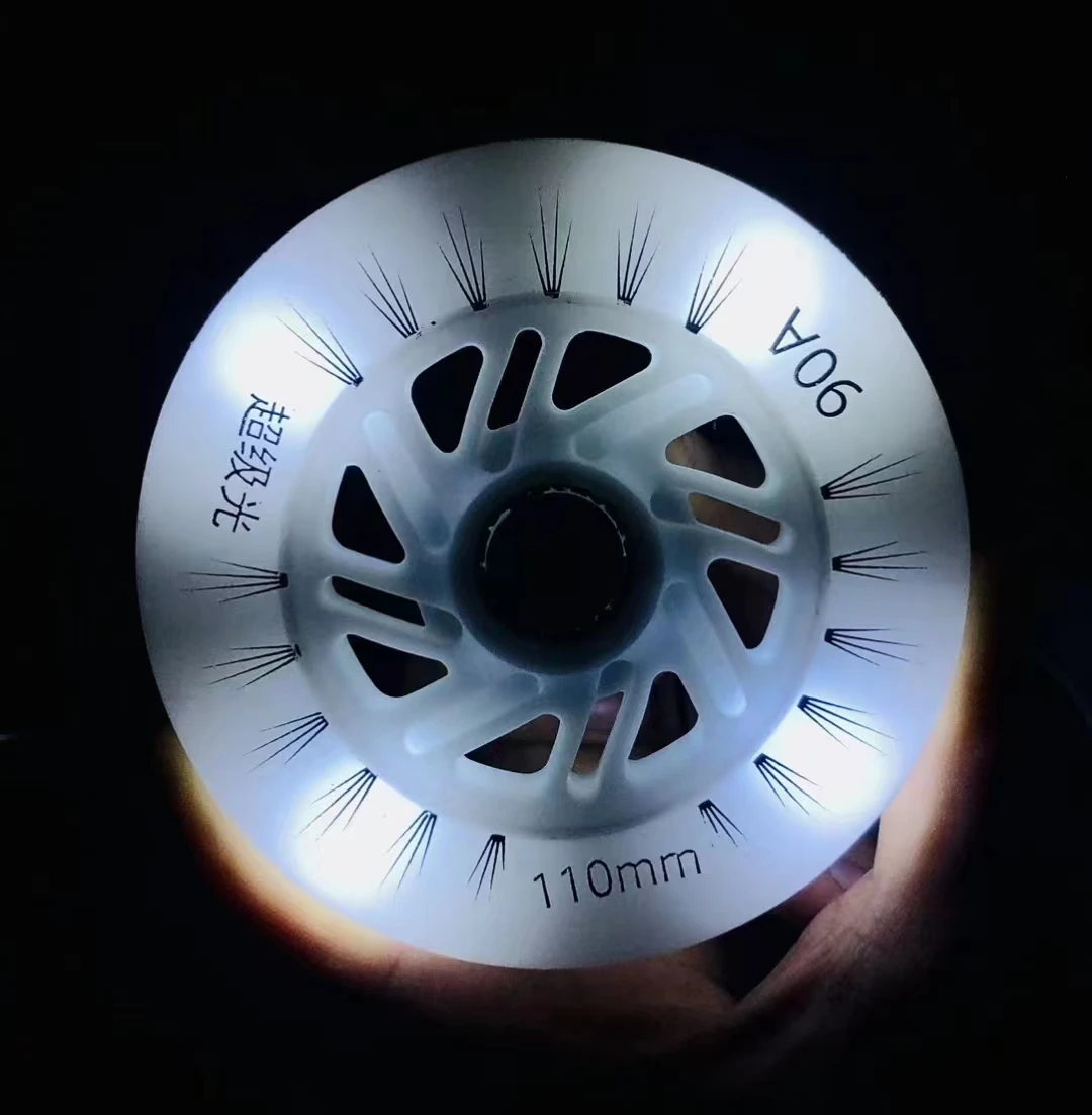 Фото Светодиодная вспышка North Light, 110 мм, 90 А, белый, синий, зеленый, розовый цвет, колеса для скоростных коньков, для слайдов, ночных гонок, коньков, 2 шт. №4