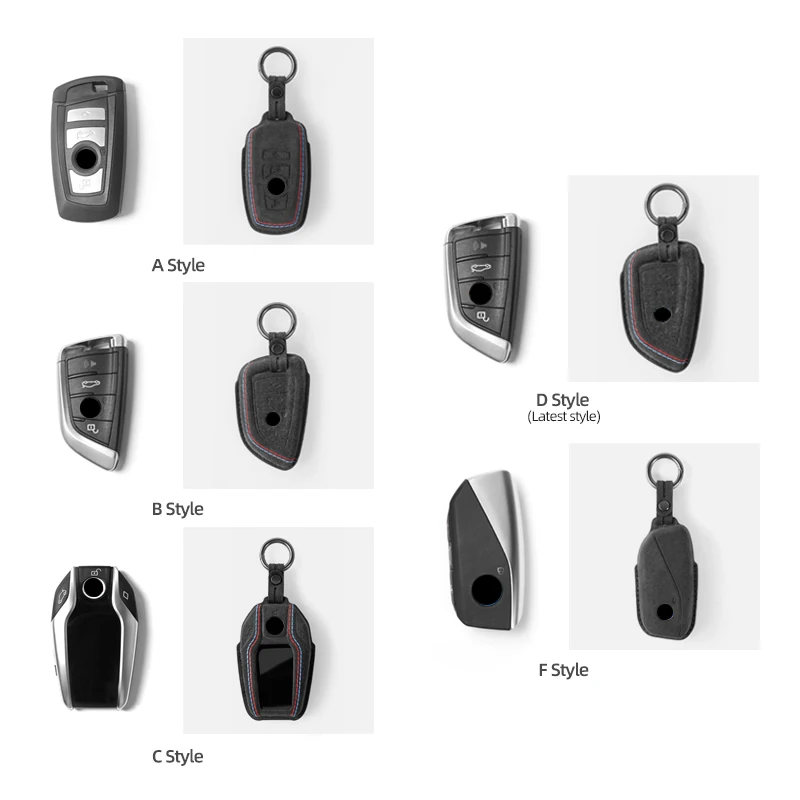 Bmw F20 F30 G20 F31 F34 F10 G30 F11 X3 F25 X4 I3 M3 M4 1 3 5 시리즈 Alcantara 자동차 키 케이스 커버 키 체인 액세서리로 제작