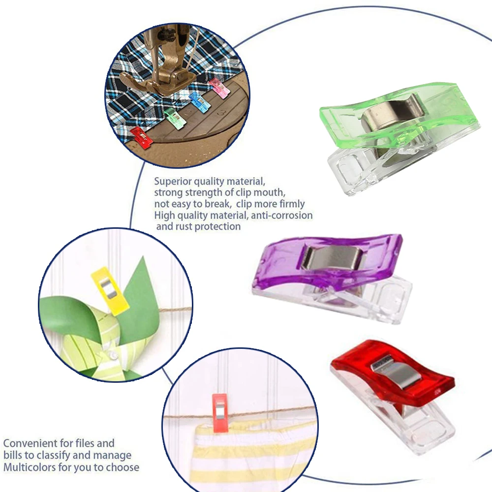 Sewing Plastic Clips 10/20/50PCS Quilting Crafting Crocheting Knitting Binding Paper