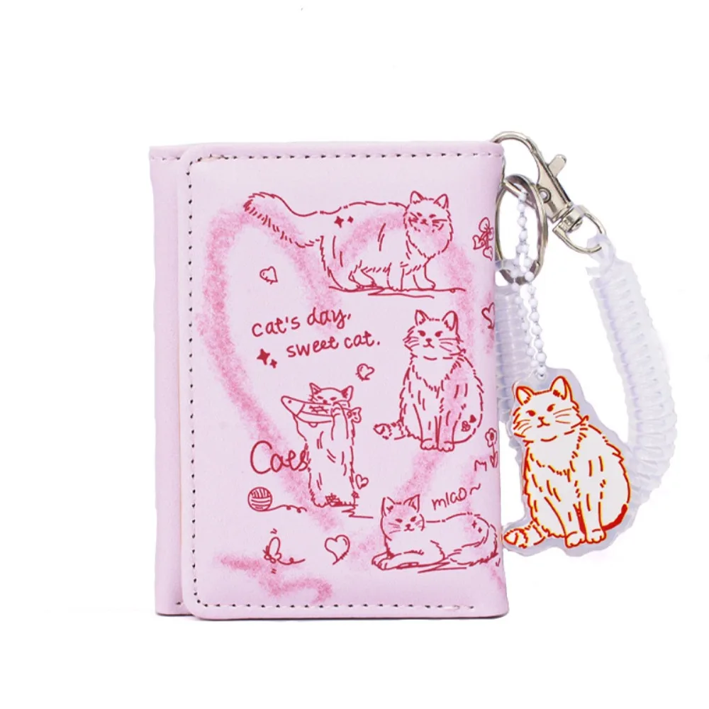 New Women Wallets Female Leather Purses Card Holders Graffiti Cat Portable Coin Purse Large Capacity Money Bag - 6