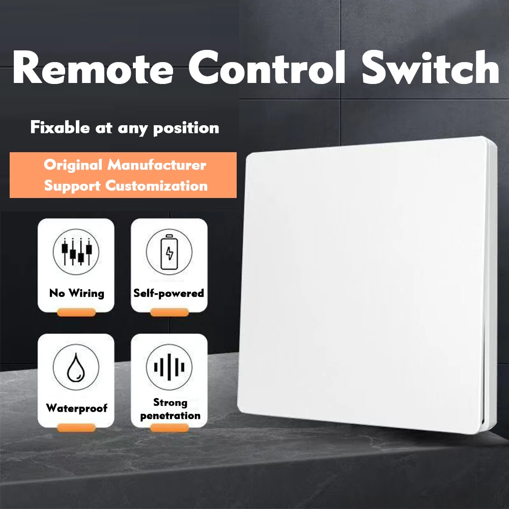 TUYA ALEXA 자체 전원 무선 벽 스위치 배터리 필요 없음 86형 RF433Mhz 방수 스위치 AC110V 220V 가정용 조명용