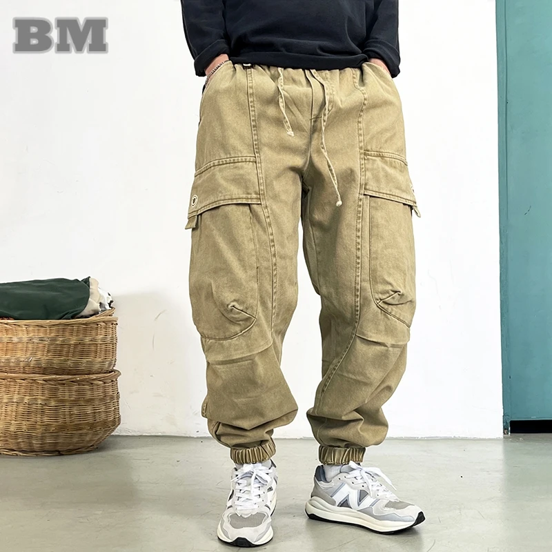 Casual Pants Men Plus Size Cargo Vintage Big Pocket Wear-Resistant Baggy Khaki Joggers for casual pants,sports pants,tactical pants,casual sports pants
