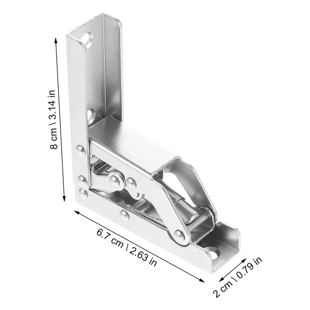 Folding hinges 2Pcs 90/180 Degree Self-Locking Folding Hinges Brackets Spring For Cabinets