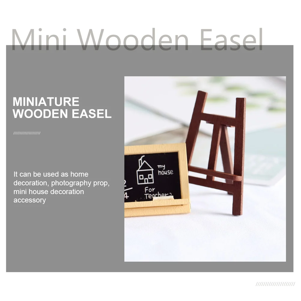5 Pcs Mini Wooden Easel Model Lightweight Portable House Decor Micro Landscaping Accessory Supplies Easels Display