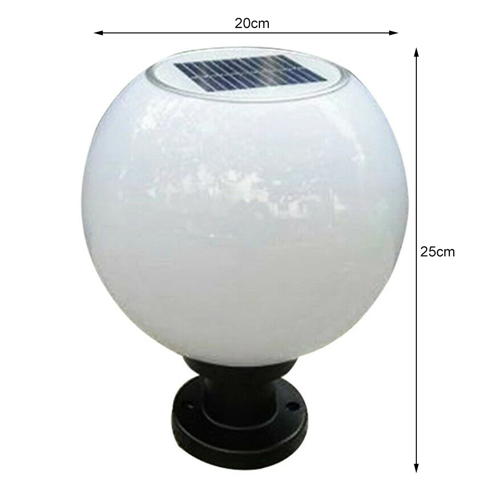 Description Picture 5 of itemLED 20cm Acrylic Round Ball Light Solar Power Outdoor Pathway Wall Pillar Lamp