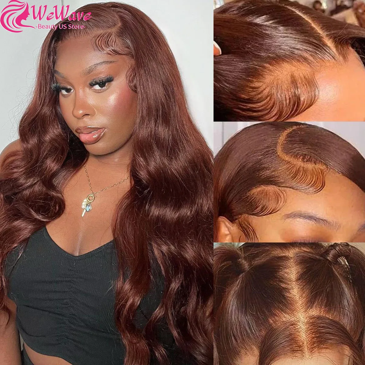 Chocolate Brown Body Wave Coroled High Density 13x6 Lace Front Wig 30 Inch Human Hair 13x4 Hd Lace Frontal Wig Choice For Women 1