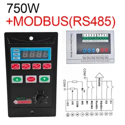 Enhanced Electric Inverter with Motor Driver, 1.5KW, Single to 3 - Phase Conversion, 220V Input (750W add RS485)