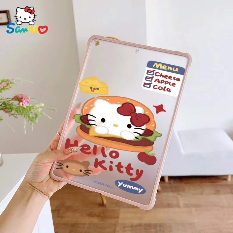 Sanrio cute pattern Pink iPad Transparent Drop Case, suitable for iPad Pro 2022/2024, iPad Air 3/5, iPad Mini 6, iPad 6/10 2