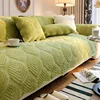 1PC Soft Velvet Sofa Cover for Living Room Winter Warm Leaves Sofa Towel Non-Slip Universal L Shaped Couch Slipcover Protector 4