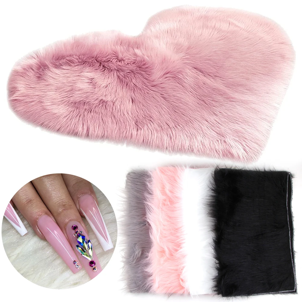 Nail Photo Background Nail Art Soft Fur Table Mat Salon Manicure Practice Cushion Foldable Washable Hand Rest Pad Nail Supplies
