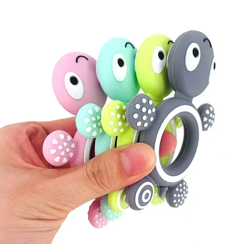 1PC Silicone Baby Teethers Turtle Food Grade Tortoise Silicone Rod Children's Goods Nurse Gift Baby Teether Toys