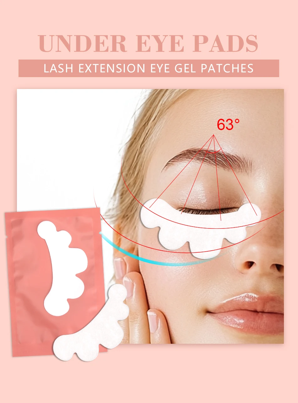 Description Picture 2 of item100pairs Eyelash Pads Grafted Lash Hydrogel Gel Patches Under Eye Pads for Eyelash Extension Tips Sticker Makeup Tools