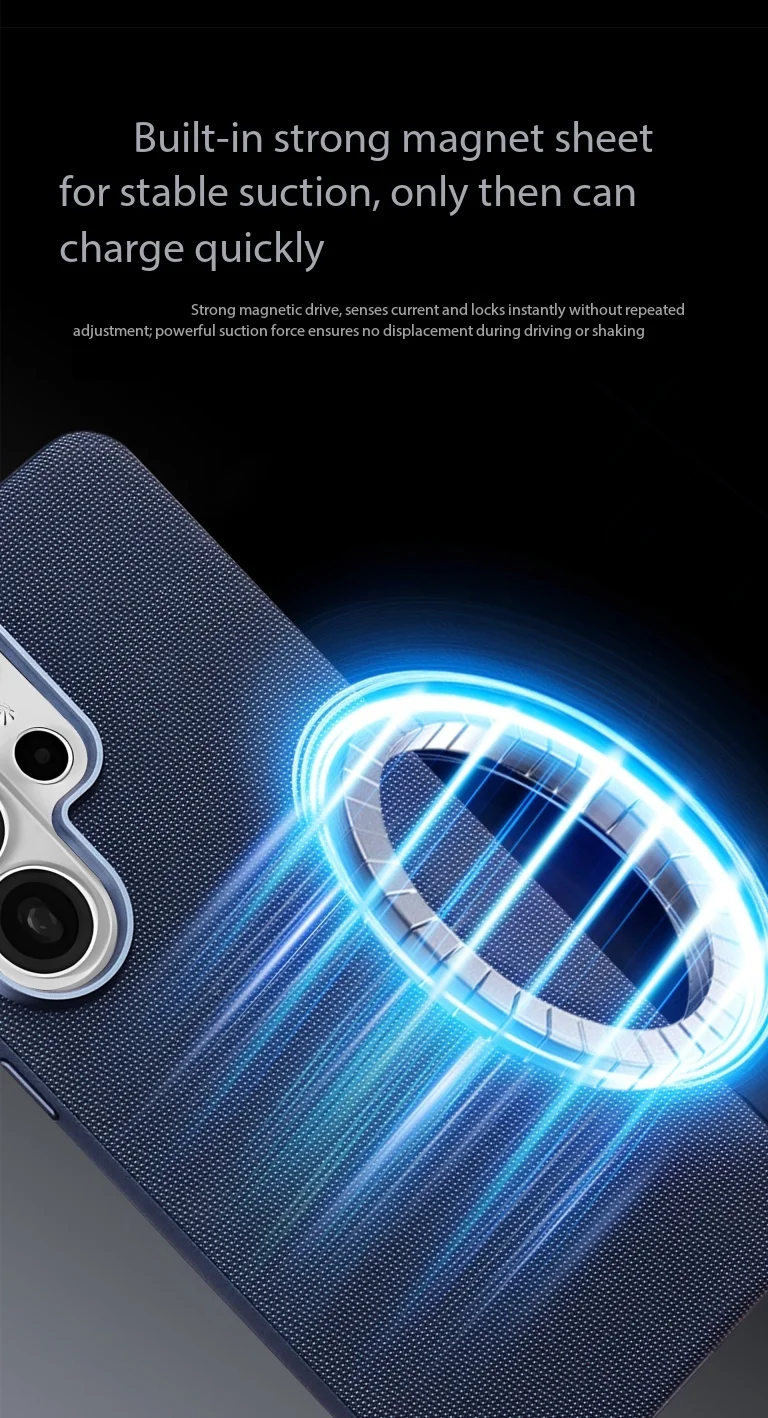 Original TechWoven für MagSafe Magnetische Hülle Samsung Galaxy S26 Edge S25 Ultra S24 S23 Kabelloses Laden Webtextur-Cover – Detail 9